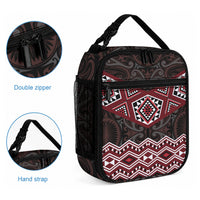 New Zealand Aotearoa Lunch Bag Red Taniko Art Maori Pattern LT05 - Polynesian Pride