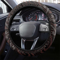 New Zealand Aotearoa Steering Wheel Cover Red Taniko Art Maori Pattern