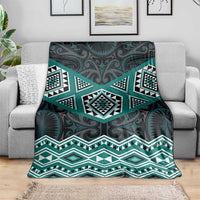 New Zealand Aotearoa Blanket Turquoise Taniko Art Maori Pattern