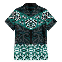 New Zealand Aotearoa Family Matching Mermaid Dress and Hawaiian Shirt Turquoise Taniko Art Maori Pattern