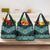 New Zealand Aotearoa Grocery Bag Turquoise Taniko Art Maori Pattern