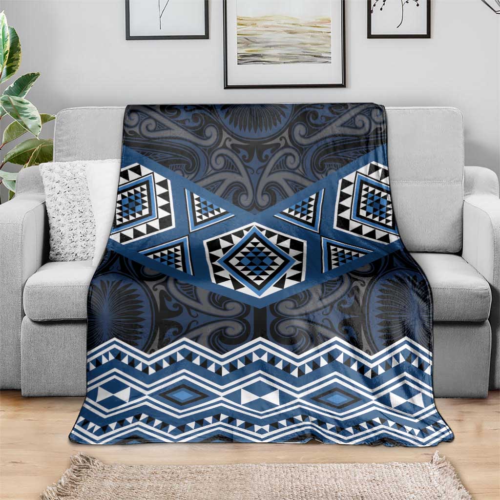 New Zealand Aotearoa Blanket Blue Taniko Art Maori Pattern