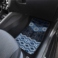 New Zealand Aotearoa Car Mats Blue Taniko Art Maori Pattern