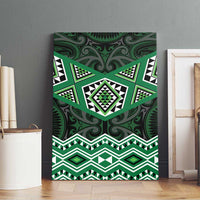 New Zealand Aotearoa Canvas Wall Art Green Taniko Art Maori Pattern