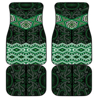 New Zealand Aotearoa Car Mats Green Taniko Art Maori Pattern