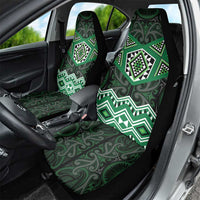 New Zealand Aotearoa Car Seat Cover Green Taniko Art Maori Pattern