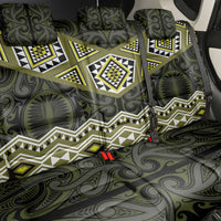 New Zealand Aotearoa Back Car Seat Cover Yellow Taniko Art Maori Pattern