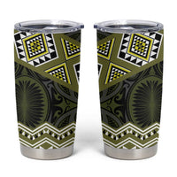 New Zealand Aotearoa Tumbler Cup Yellow Taniko Art Maori Pattern
