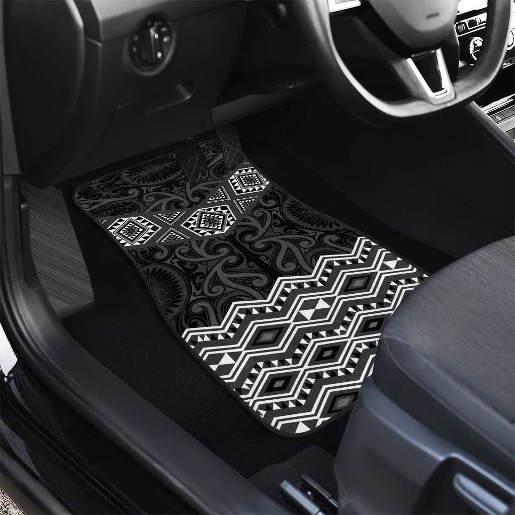 New Zealand Aotearoa Car Mats Black Taniko Art Maori Pattern