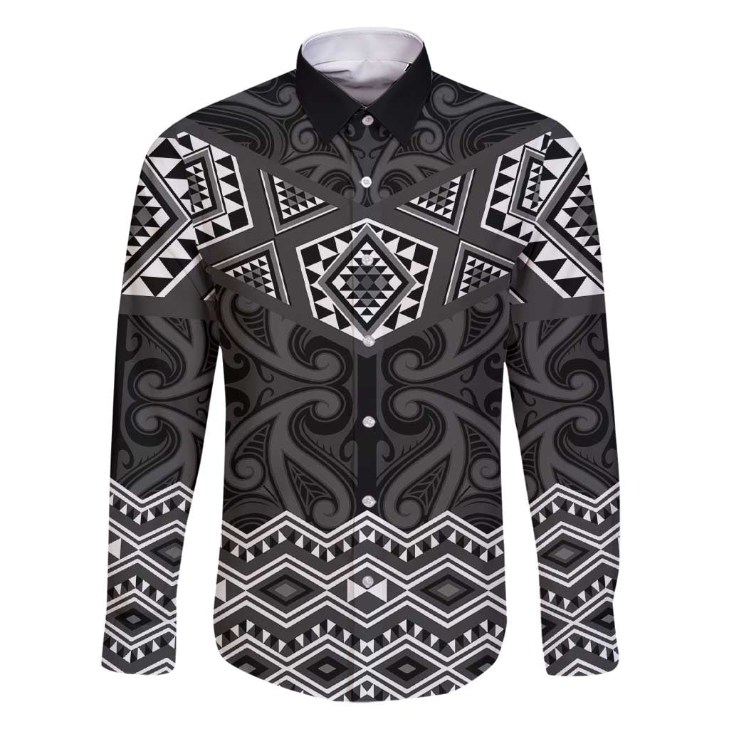 New Zealand Aotearoa Family Matching Short Sleeve Bodycon Dress and Hawaiian Shirt Black Taniko Art Maori Pattern