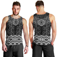 New Zealand Aotearoa Men Tank Top Black Taniko Art Maori Pattern