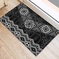 New Zealand Aotearoa Rubber Doormat Black Taniko Art Maori Pattern