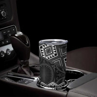 New Zealand Aotearoa Tumbler Cup Black Taniko Art Maori Pattern