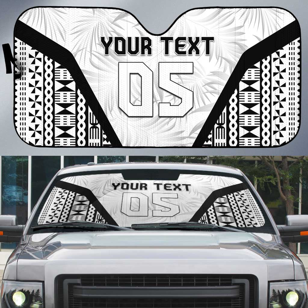 Custom Fiji 2026 Rugby Auto Sun Shade Fijian Tapa Pattern