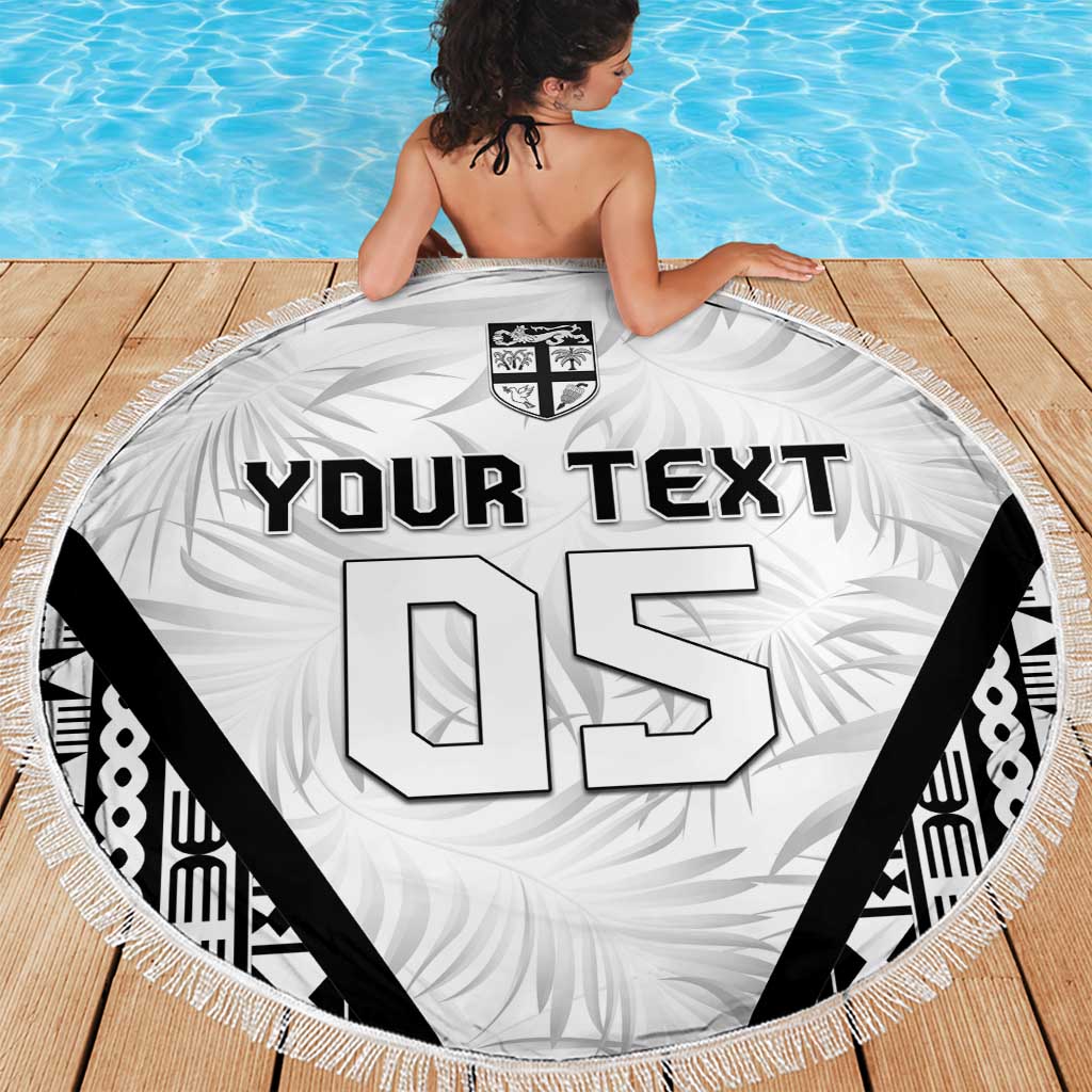 Custom Fiji 2026 Rugby Beach Blanket Fijian Tapa Pattern