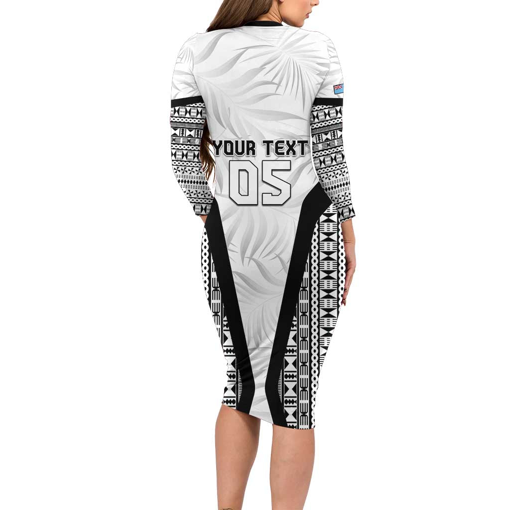 Custom Fiji 2026 Rugby Family Matching Long Sleeve Bodycon Dress and Hawaiian Shirt Fijian Tapa Pattern
