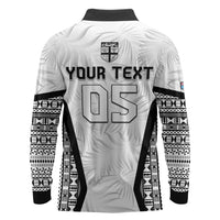 Custom Fiji 2026 Rugby Long Sleeve Polo Shirt Fijian Tapa Pattern