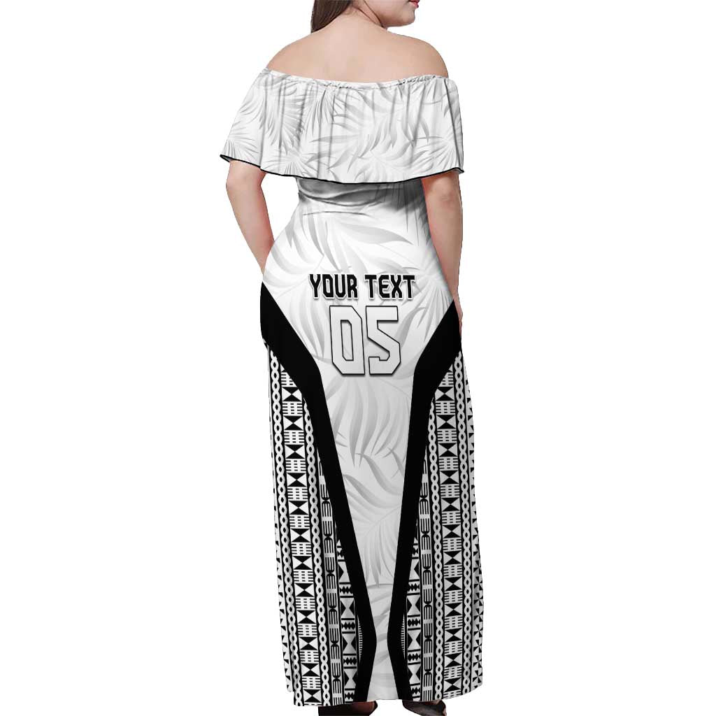 Custom Fiji 2026 Rugby Off Shoulder Maxi Dress Fijian Tapa Pattern LT05 - Polynesian Pride