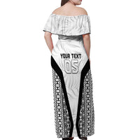 Custom Fiji 2026 Rugby Off Shoulder Maxi Dress Fijian Tapa Pattern LT05 - Polynesian Pride