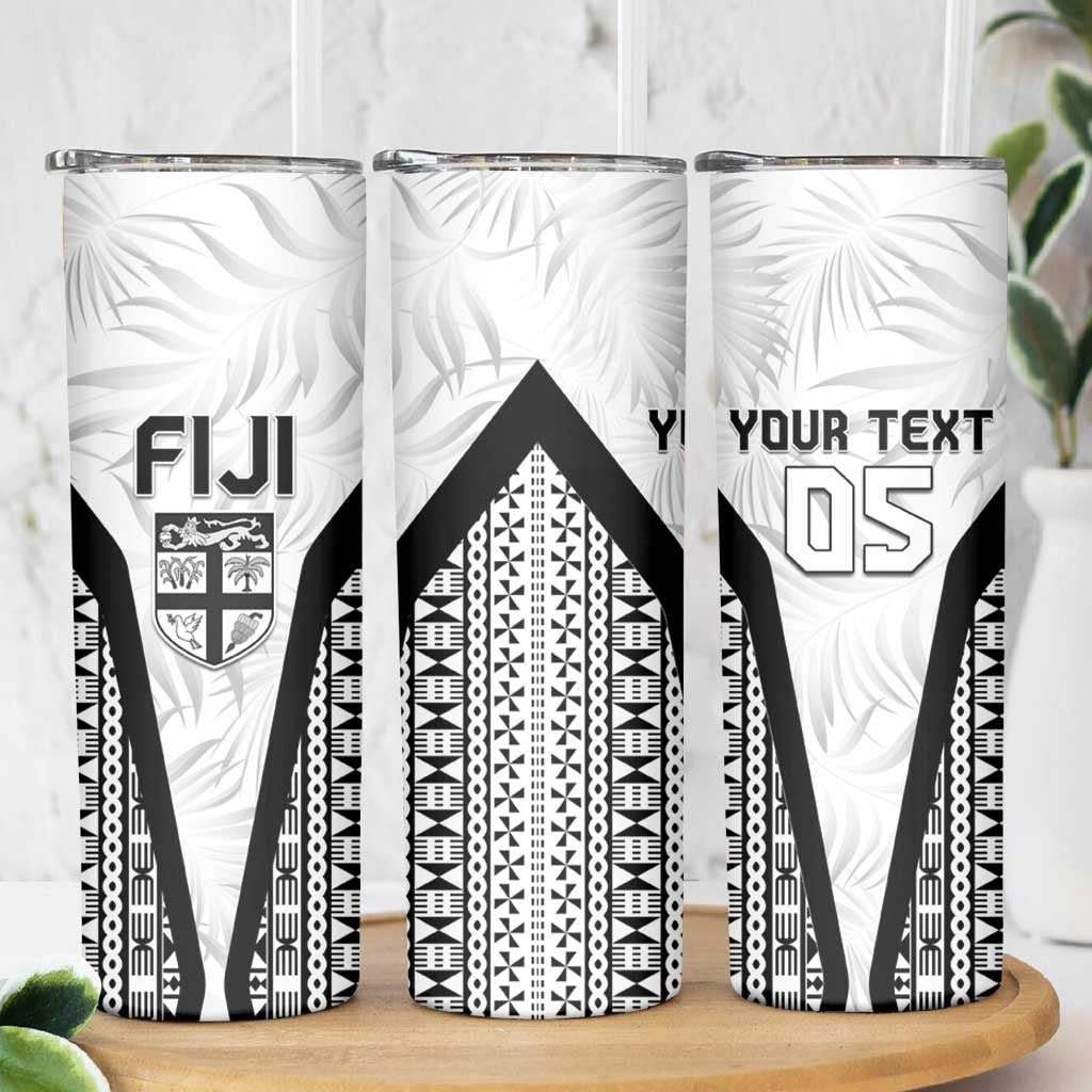 Custom Fiji 2026 Rugby Skinny Tumbler Fijian Tapa Pattern