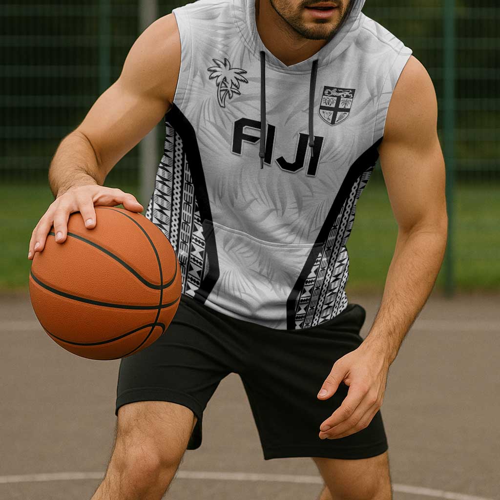 Custom Fiji 2026 Rugby Sleeveless Hoodie Fijian Tapa Pattern