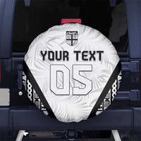 Custom Fiji 2026 Rugby Spare Tire Cover Fijian Tapa Pattern LT05 No hole White - Polynesian Pride
