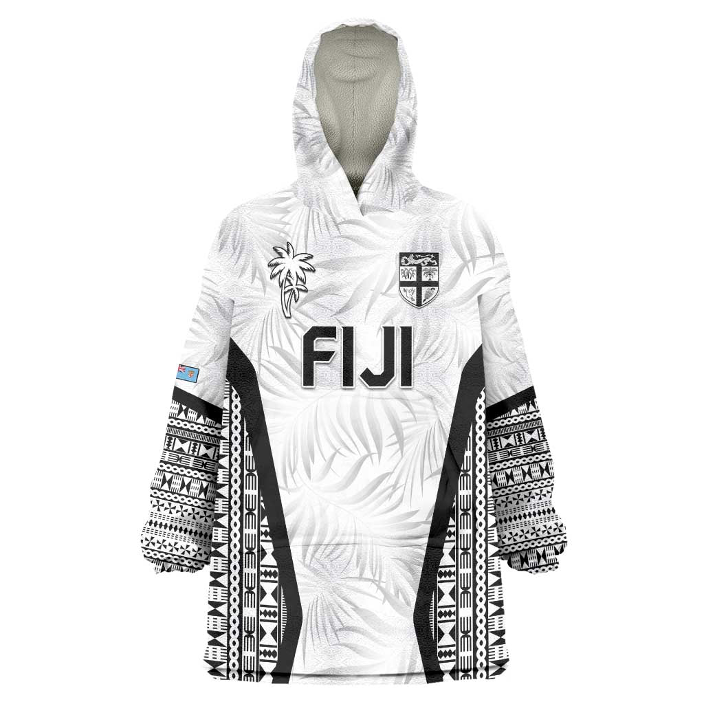 Custom Fiji 2026 Rugby Wearable Blanket Hoodie Fijian Tapa Pattern