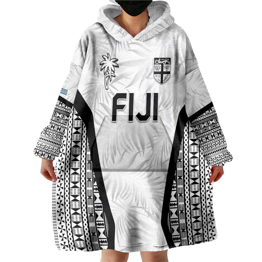 Custom Fiji 2026 Rugby Wearable Blanket Hoodie Fijian Tapa Pattern