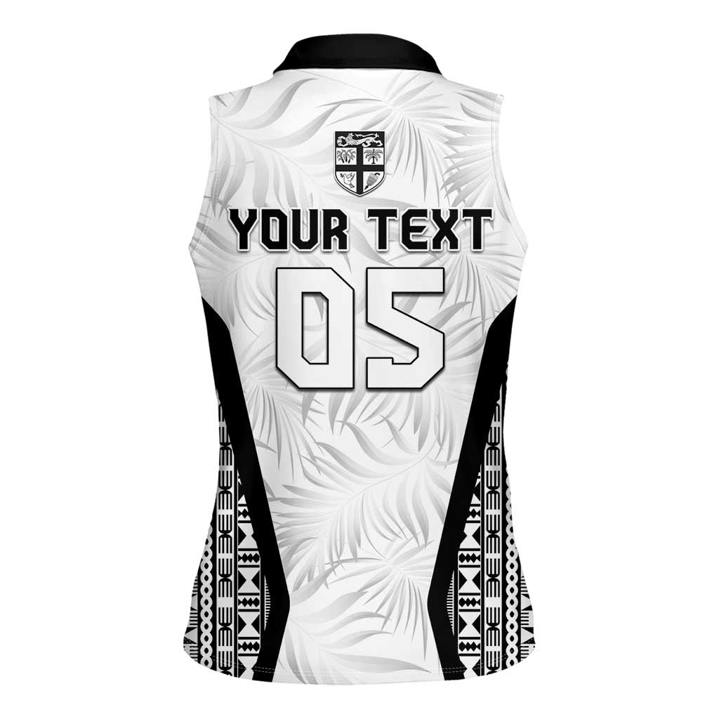 Custom Fiji 2026 Rugby Women Sleeveless Polo Shirt Fijian Tapa Pattern