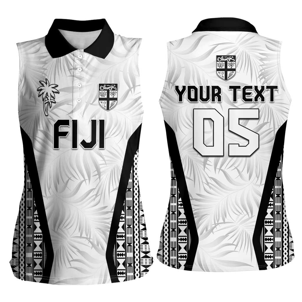 Custom Fiji 2026 Rugby Women Sleeveless Polo Shirt Fijian Tapa Pattern