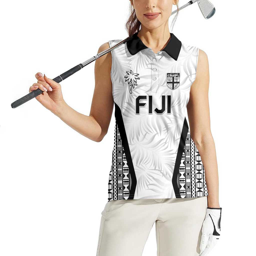 Custom Fiji 2026 Rugby Women Sleeveless Polo Shirt Fijian Tapa Pattern