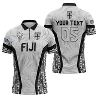 Custom Fiji 2026 Rugby Zipper Polo Shirt Fijian Tapa Pattern LT05 - Polynesian Pride