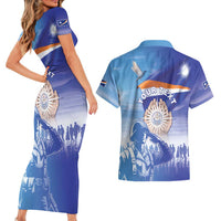 Personalised Marshall Islands Remembrance Day Couples Matching Short Sleeve Bodycon Dress and Hawaiian Shirt We Will Always Remember