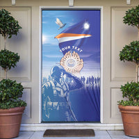 Personalised Marshall Islands Remembrance Day Door Cover We Will Always Remember LT05 Blue - Polynesian Pride