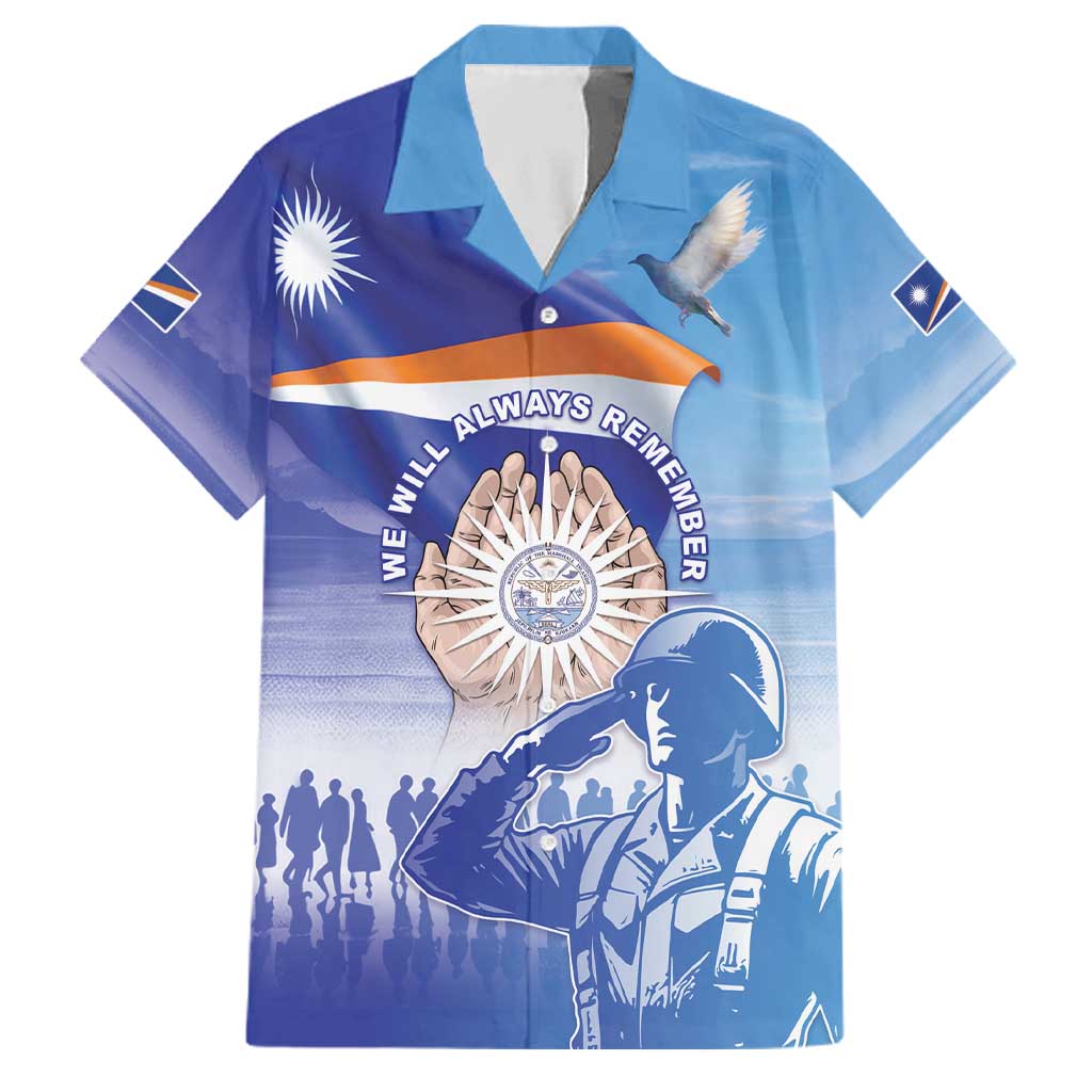 Personalised Marshall Islands Remembrance Day Family Matching Long Sleeve Bodycon Dress and Hawaiian Shirt We Will Always Remember