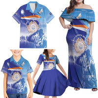 Personalised Marshall Islands Remembrance Day Family Matching Off Shoulder Maxi Dress and Hawaiian Shirt We Will Always Remember