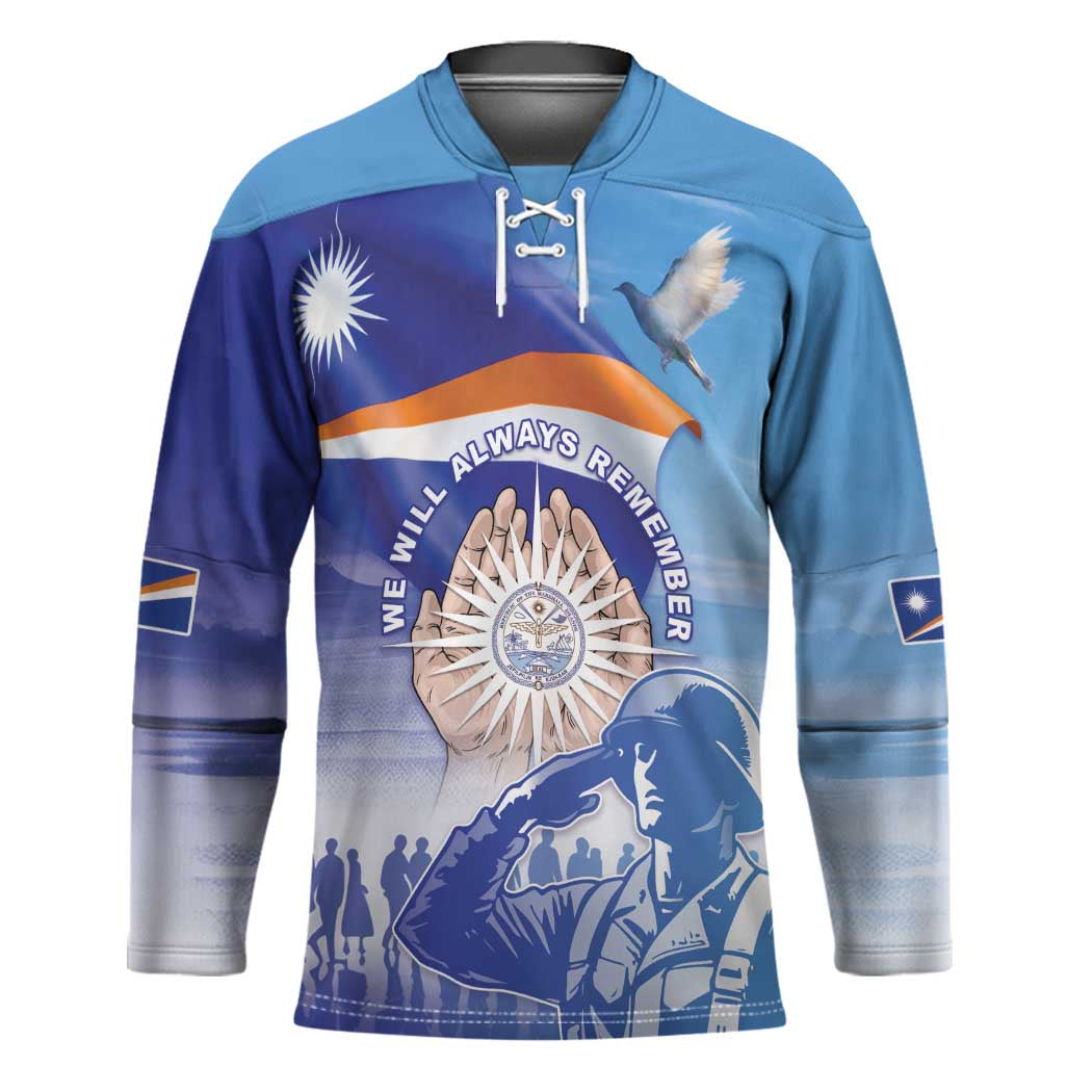 Personalised Marshall Islands Remembrance Day Hockey Jersey We Will Always Remember