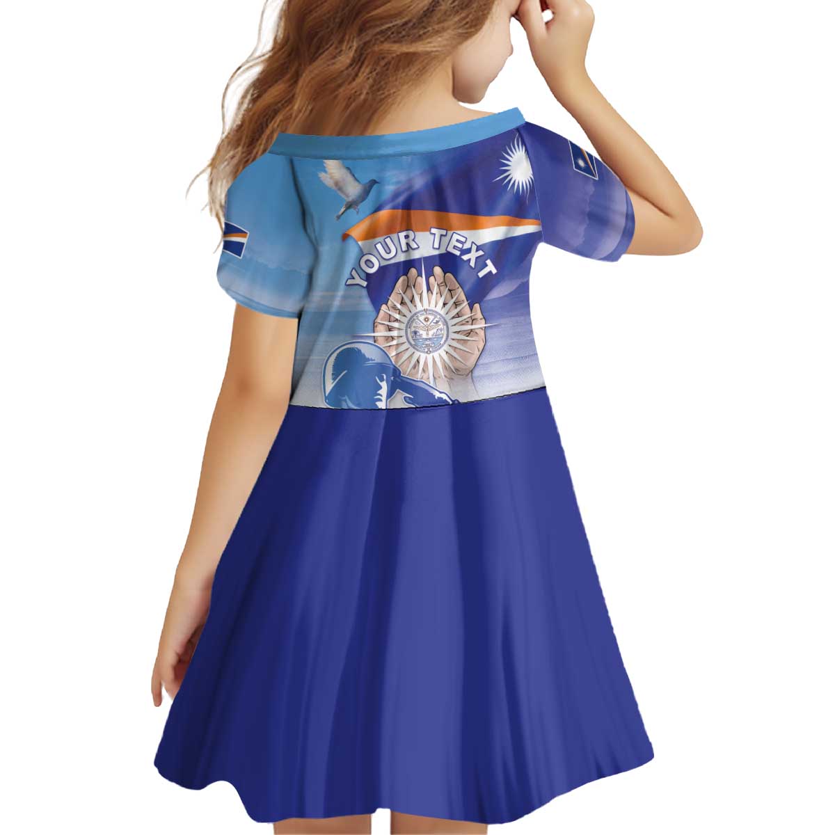 Personalised Marshall Islands Remembrance Day Kid Short Sleeve Dress We Will Always Remember