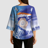 Personalised Marshall Islands Remembrance Day Kimono Sleeve Blouse We Will Always Remember