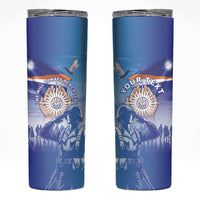 Personalised Marshall Islands Remembrance Day Skinny Tumbler We Will Always Remember LT05 Blue - Polynesian Pride