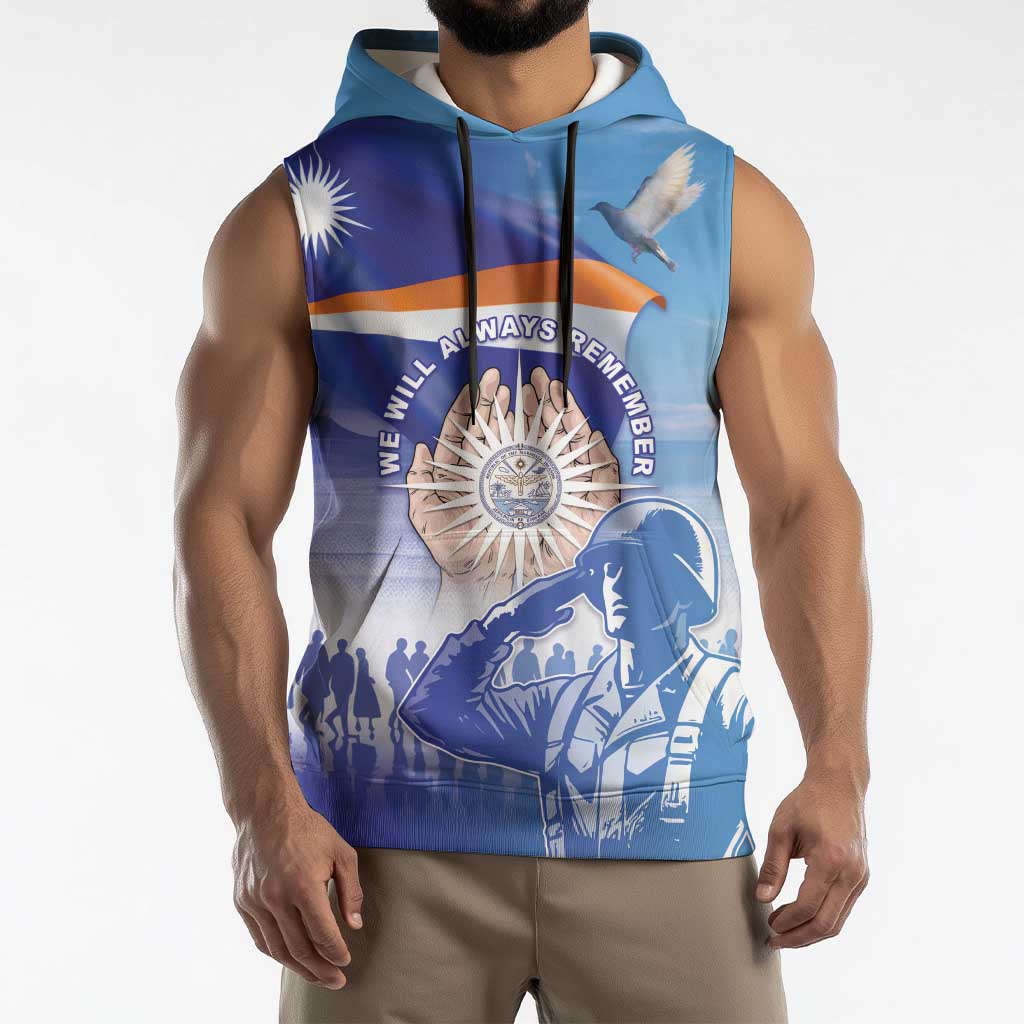 Personalised Marshall Islands Remembrance Day Sleeveless Hoodie We Will Always Remember