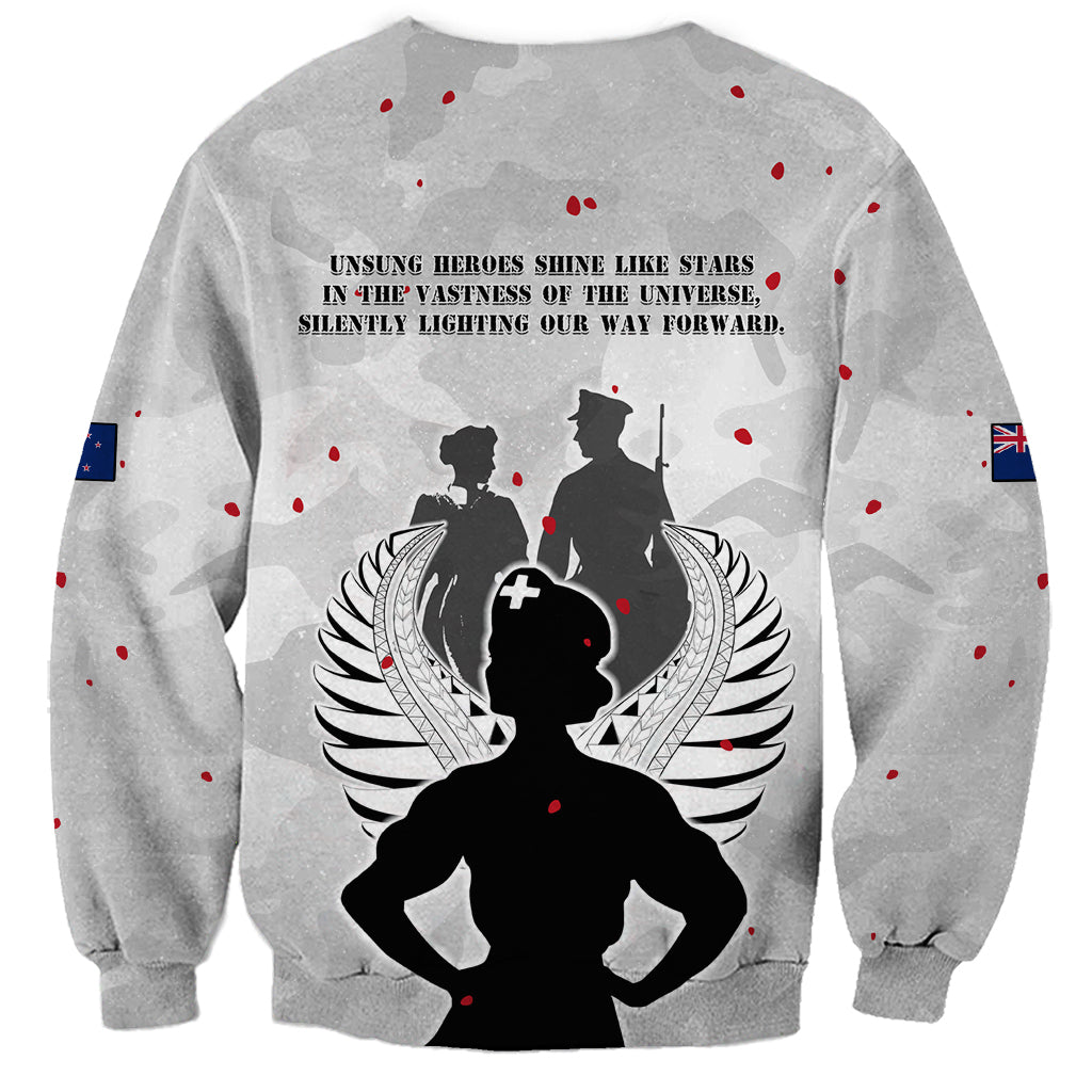 New Zealand ANZAC Day Sweatshirt For The Nurse Lest We Forget LT05 - Polynesian Pride