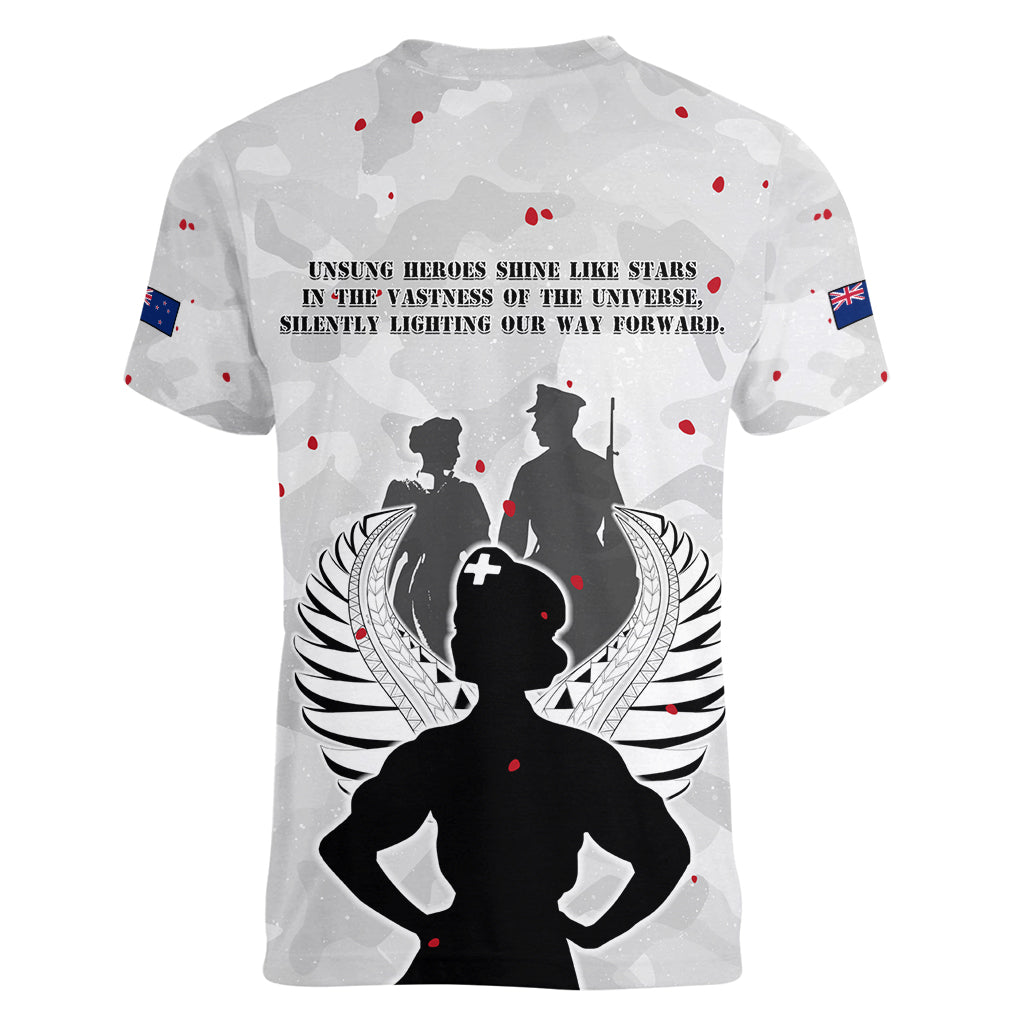 New Zealand ANZAC Day Women V Neck T Shirt For The Nurse Lest We Forget LT05 - Polynesian Pride