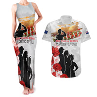 New Zealand ANZAC Day Couples Matching Tank Maxi Dress and Hawaiian Shirt The Unsung Heroes Sisters of War LT05 White - Polynesian Pride