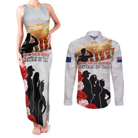 New Zealand ANZAC Day Couples Matching Tank Maxi Dress and Long Sleeve Button Shirt The Unsung Heroes Sisters of War LT05 White - Polynesian Pride