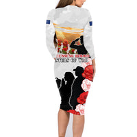 New Zealand ANZAC Day Family Matching Long Sleeve Bodycon Dress and Hawaiian Shirt The Unsung Heroes Sisters of War LT05 - Polynesian Pride