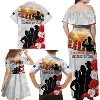 New Zealand ANZAC Day Family Matching Off Shoulder Maxi Dress and Hawaiian Shirt The Unsung Heroes Sisters of War LT05 - Polynesian Pride