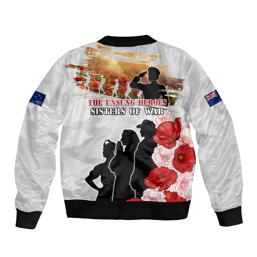 New Zealand ANZAC Day Sleeve Zip Bomber Jacket The Unsung Heroes Sisters of War LT05 - Polynesian Pride