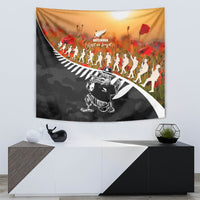 New Zealand ANZAC Rugby Tapestry Soldier Fern With Kiwi Bird