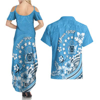 Personalised Penrhyn Gospel Day Couples Matching Summer Maxi Dress and Hawaiian Shirt Cook Islands Tribal Pattern